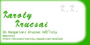 karoly krucsai business card